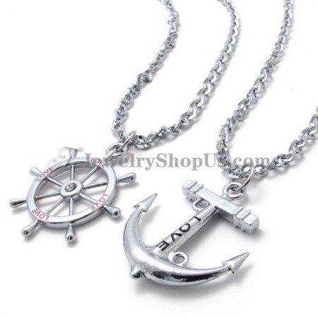 Elegant Alloy Rudder and Anchor Lovers Pendants