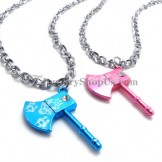 Fashion Alloy Ax Lovers Pendants with Rhinestones