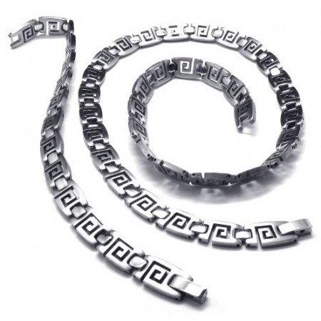 Skillful Manufacture Color Brilliancy Excellent Quality Titanium Jewelry Set Including Necklace, Bracelet 