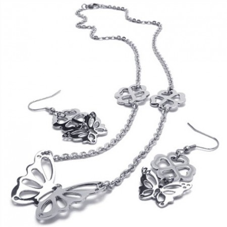 Attractive Design Color Brilliancy Stable Quality Titanium Jewelry Set Including Necklace, Pendant, Earring 