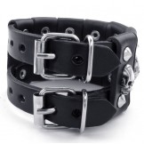 Sophisticated Technology Delicate Colors The Queen of Quality Steel Titanium Leather Bangle