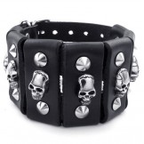 Sophisticated Technology Delicate Colors The Queen of Quality Steel Titanium Leather Bangle