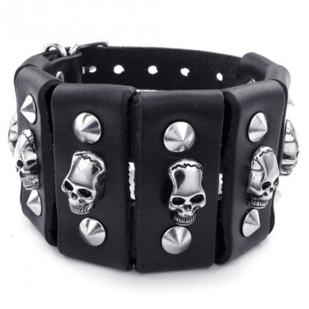 Sophisticated Technology Delicate Colors The Queen of Quality Titanium Leather Bangle