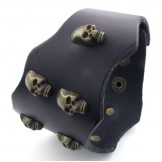 Deft Design Delicate Colors The Queen of Quality Stainless Steel Titanium Leather Bangle