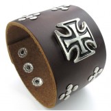 Professional Design Delicate Colors Superior Quality Stainless Steel Titanium Leather Bangle