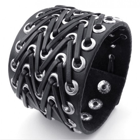 Skillful Manufacture Delicate Colors Reliable Quality Titanium Leather Bangle