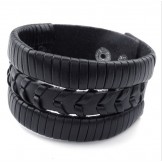 Skillful Manufacture Delicate Colors Reliable Quality Titanium Leather Bangle