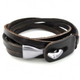 Elegant Shape Delicate Colors High Quality Titanium Leather Bangle
