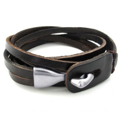 Elegant Shape Delicate Colors High Quality Titanium Leather Bangle
