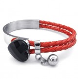 Beautiful Design Pretty and Colorful Reliable Reputation Titanium Leather Bangle