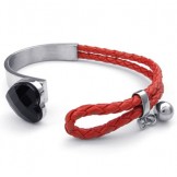 Beautiful Design Pretty and Colorful Reliable Reputation Titanium Leather Bangle