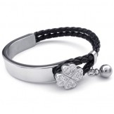 Skillful Manufacture Delicate Colors Excellent Quality Titanium Leather Bangle 