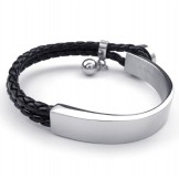 Skillful Manufacture Delicate Colors Excellent Quality Titanium Leather Bangle 