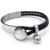 Finely Processed Delicate Colors Excellent Quality Titanium Leather Bangle