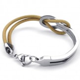 Elegant Shape Delicate Colors Excellent Quality Titanium Leather Bangle