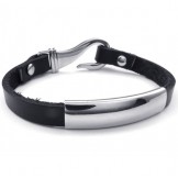 Sophisticated Technology Delicate Colors Excellent Quality Titanium Leather Bangle