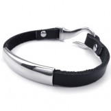 Sophisticated Technology Delicate Colors Excellent Quality Titanium Leather Bangle