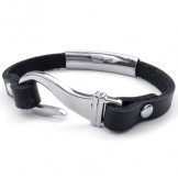 Sophisticated Technology Delicate Colors Excellent Quality Titanium Leather Bangle