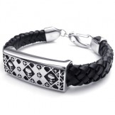 Deft Design Delicate Colors Reliable Quality Titanium Leather Bangle