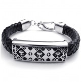 Deft Design Delicate Colors Reliable Quality Titanium Leather Bangle