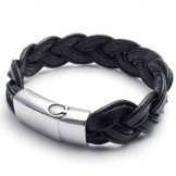 Deft Design Delicate Colors Reliable Quality Titanium Leather Bracelet