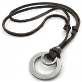 Deft Design Delicate Colors Reliable Quality Titanium Leather Necklace