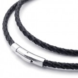 Rational Construction Color Brilliancy Stable Quality Titanium Leather Necklace