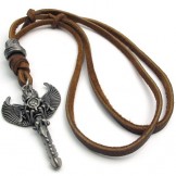 Finely Processed Delicate Colors Excellent Quality Titanium Leather Pendant