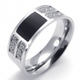 Beautiful Design Color Brilliancy to Have a Long Story Titanium Ring