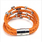 Beautiful Design Beautiful in Colors Reliable Quality Stainless Leather Bracelet