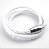 Deft Design Delicate Colors Reliable Quality Titanium Leather Bracelet