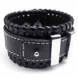 Deft Design Delicate Colors Excellent Quality Titanium Leather Bangle