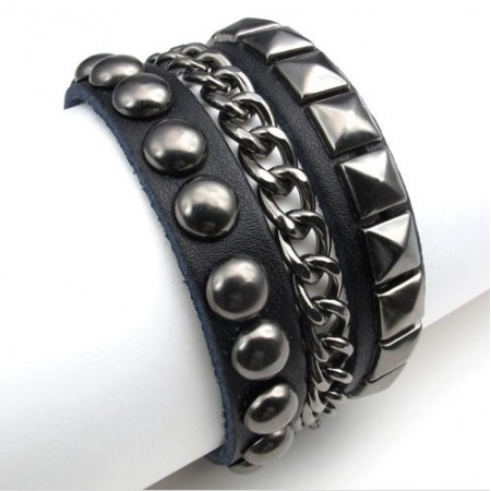 Finely Processed Delicate Colors Reliable Quality Titanium Leather Bangle