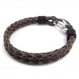 Deft Design Delicate Colors Excellent Quality Titanium Leather Bangle