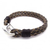 Deft Design Delicate Colors Excellent Quality Titanium Leather Bangle