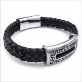 Deft Design Delicate Colors Reliable Quality Titanium Leather Bracelet