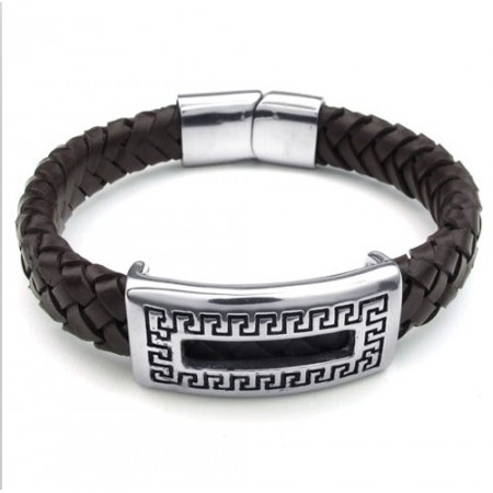 Deft Design Delicate Colors Reliable Quality Titanium Leather Bracelet