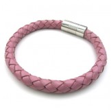Deft Design Delicate Colors Excellent Quality Titanium Leather Bangle