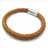 Deft Design Delicate Colors Excellent Quality Titanium Leather Bangle