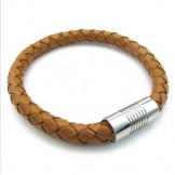 Deft Design Delicate Colors Excellent Quality Titanium Leather Bangle