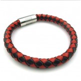 Deft Design Delicate Colors Excellent Quality Titanium Leather Bangle