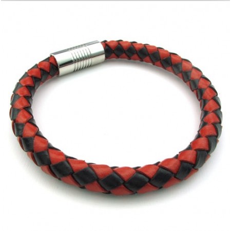 Deft Design Delicate Colors Excellent Quality Titanium Leather Bangle
