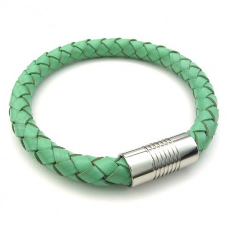 Deft Design Delicate Colors Excellent Quality Titanium Leather Bangle