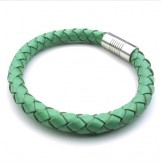 Deft Design Delicate Colors Excellent Quality Titanium Leather Bangle