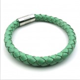 Deft Design Delicate Colors Excellent Quality Titanium Leather Bangle