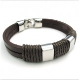Deft Design Delicate Colors Reliable Quality Titanium Leather Bracelet