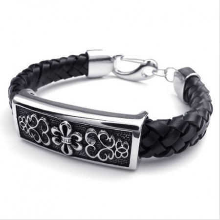 Fashionable Patterns Delicate Colors Excellent Quality Titanium Leather Bracelet