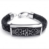 Fashionable Patterns Delicate Colors Excellent Quality Titanium Leather Bracelet