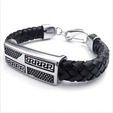 Deft Design Delicate Colors Superior Quality Titanium Leather Bracelet