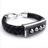 Deft Design Delicate Colors Reliable Quality Titanium Leather Bracelet